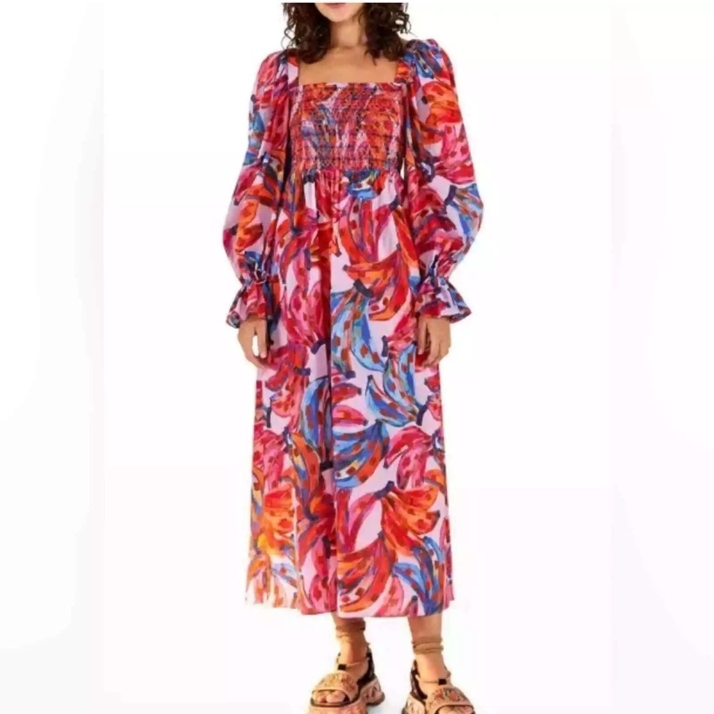 NEW Farm Rio Tropical Banana Maxi Dress Size Small B2731 - Picture 2 of 7